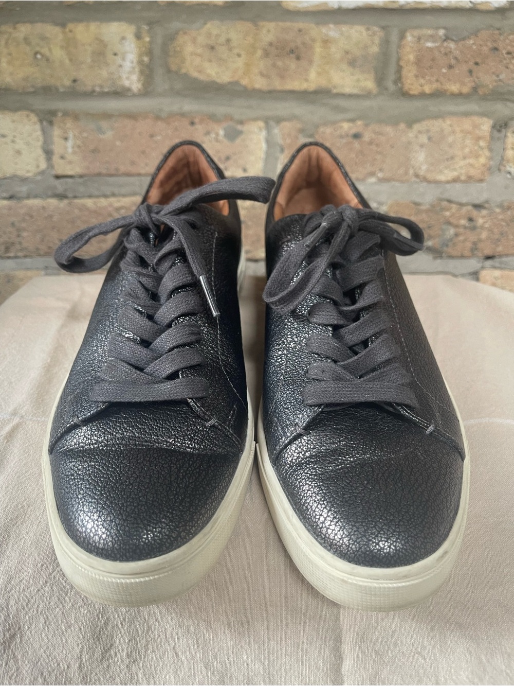 Frye Black Pebbled Leather Sneakers